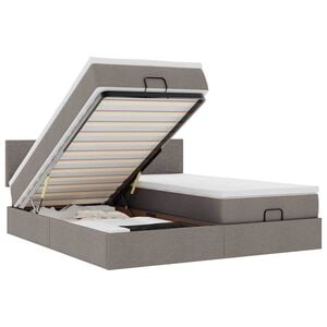 vidaXL oszm&aacute;n &aacute;gykeret matracokkal Taupe 180x200cm sz&ouml;vet