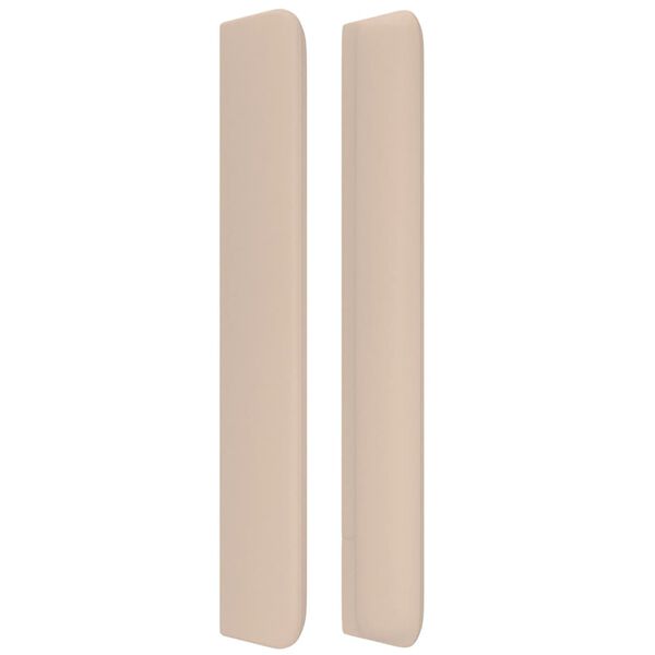 vidaXL cappuccino műbőr fejt&aacute;mla sz&aacute;rnyakkal 163x16x118/128 cm