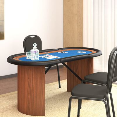 vidaXL 10-személyes kék pókerasztal 160 x 80 x 75 cm