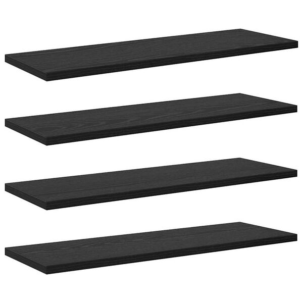 vidaXL Polcos k&ouml;nyvespolc 4 pcs Fekete 60 x 20 x 1,5 cm Faanyag