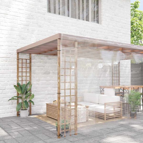 vidaXL átlátszó ponyva lyukasztóval 8x8 m PVC