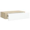 vidaXL 2 db tölgyszínű és fehér MDF fiókos fali polc 40 x 23,5 x 10 cm