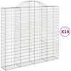 vidaXL 14 db &iacute;ves horganyzott vas gabion kos&aacute;r 200x50x180/200 cm