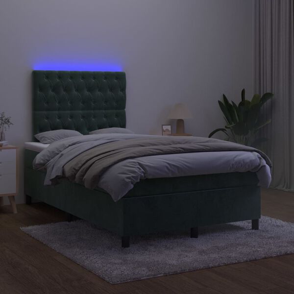 vidaXL s&ouml;t&eacute;tz&ouml;ld b&aacute;rsony rug&oacute;s &eacute;s LED-es &aacute;gy matraccal 120x200 cm