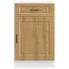 vidaXL Porto k&eacute;zműves t&ouml;lgy sz&iacute;nű szerelt fa konyhai alapszekr&eacute;ny