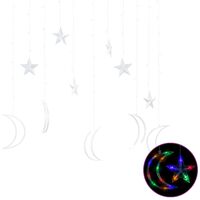 vidaXL csillag és hold fényfüzér 138 színes LED-del és távirányítóval