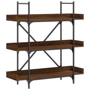vidaXL 3-szintes barna t&ouml;lgy szerelt fa k&ouml;nyvespolc 100x33x108,5 cm