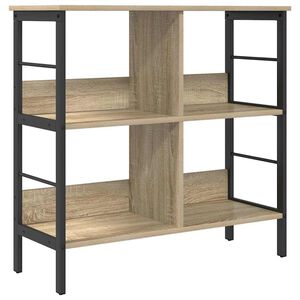 vidaXL K&ouml;nyvespolc 4 szintes 82 x 32 x 79 cm Szerelt Fa Sonoma t&ouml;lgy