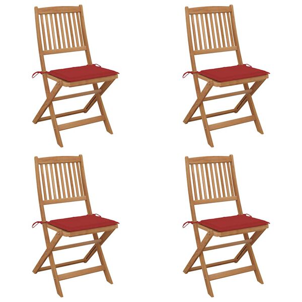 vidaXL 4 db &ouml;sszecsukhat&oacute; t&ouml;m&ouml;r ak&aacute;cfa kerti sz&eacute;k p&aacute;rn&aacute;kkal
