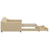 vidaXL krémszínű kihúzható szövet heverő fiókkal 100x200 cm
