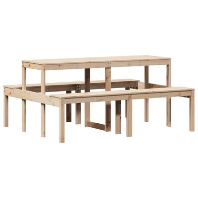 vidaXL tömör fenyőfa piknik asztal 160x134x75 cm