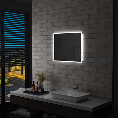 vidaXL LED-es fürdőszobai falitükör érintésérzékelővel 60 x 50 cm