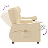 vidaXL 2 személyes krém szövet dönthető masszázsfotel pohártartóval