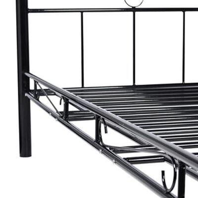 vidaXL fekete fém kanapéágy matraccal 90 x 200 cm