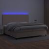 vidaXL cappuccino sz&iacute;nű műbőr rug&oacute;s &aacute;gy matraccal &eacute;s LED-del 200x200cm