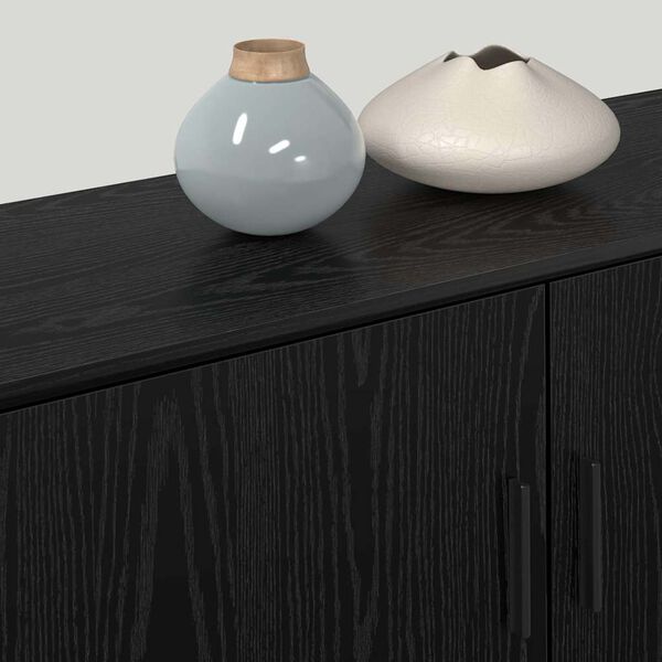 vidaXL Fali TV szekr&eacute;ny szett 3 pcs Fekete t&ouml;lgy 100 x 34,5 x 40 cm