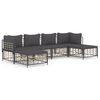 vidaXL 6 r&eacute;szes antracitsz&uuml;rke polyrattan kerti &uuml;lőgarnit&uacute;ra p&aacute;rn&aacute;kkal