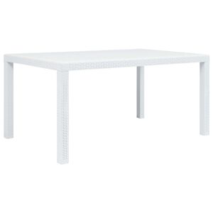 vidaXL feh&eacute;r rattan hat&aacute;s&uacute; műanyag kerti asztal 150 x 90 x 72 cm