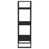 vidaXL 3-szintes fekete tömör fenyőfa könyvszekrény 40 x 30 x 105 cm