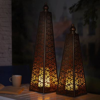 Luxform Lighting Pyramid rézszínű LED-es elemes lámpa 60 cm