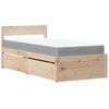 vidaXL t&ouml;m&ouml;r fenyőfa &aacute;gy fi&oacute;kokkal &eacute;s matraccal 90 x 190 cm