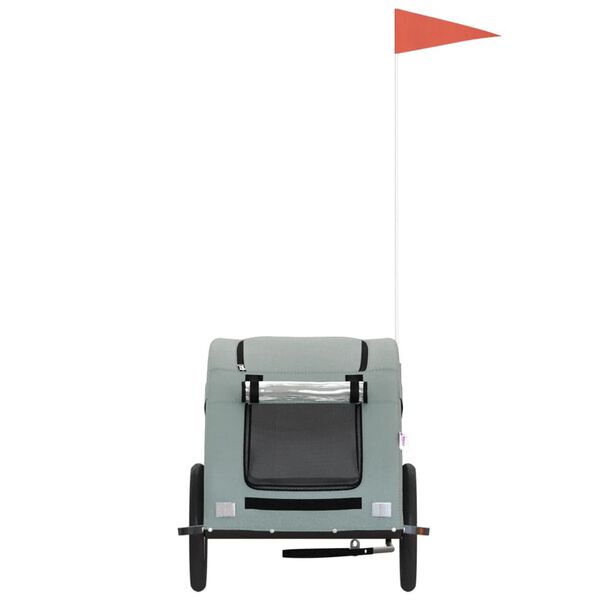 vidaXL szürke oxford szövet és vas kisállatszállító utánfutó