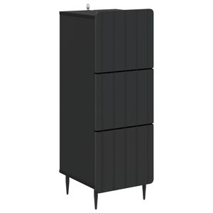 vidaXL Fi&oacute;kos szekr&eacute;ny Fekete 33 x 34,5 x 92 cm Szerelt Fa