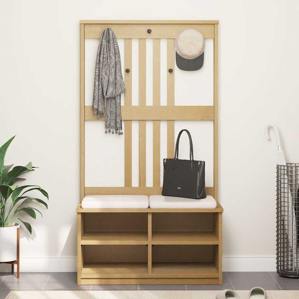 vidaXL SANDNES tömör fenyőfa előszobafa 87x40x159,5 cm