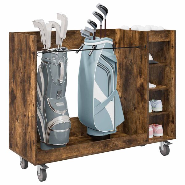 vidaXL Golf Szekr&eacute;ny ker&eacute;kkel Egysz&iacute;nű F&uuml;st&ouml;lt t&ouml;lgy 120 x 45 x 98 cm