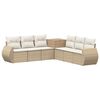 vidaXL Kanap&eacute; Szett 7 db Beige &eacute;s Kr&eacute;msz&iacute;nű Poli rattan &eacute;s ac&eacute;l