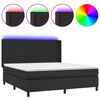 vidaXL feh&eacute;r műbőr rug&oacute;s &aacute;gy matraccal &eacute;s LED-del 180x200 cm