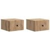 vidaXL Fali &eacute;jjeli szekr&eacute;ny 2 db K&eacute;zműves T&ouml;lgy 33 x 34,5 x 20 cm