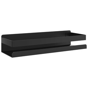 vidaXL csiszolt 304 rozsdamentes ac&eacute;l matt fekete zuhanypolc 30x10x6cm