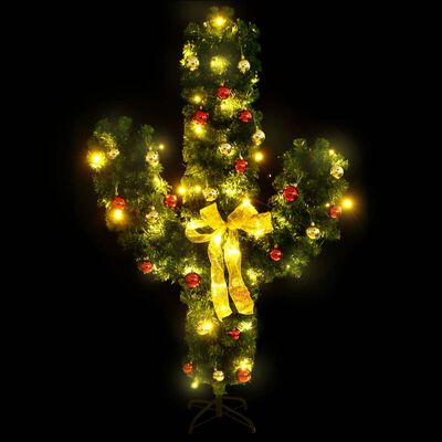 vidaXL zöld PVC karácsonyi kaktusz állvánnyal és LED-del 150 cm