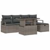 vidaXL Kerti Kanap&eacute; Szett p&aacute;rn&aacute;val t&aacute;rol&oacute;val 6 pcs Sz&uuml;rke Poli rattan