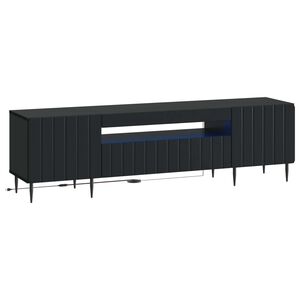 vidaXL LED TV szekr&eacute;ny Fekete Szerelt Fa