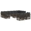 vidaXL Kerti Kanap&eacute; Szett 14 pcs Sz&uuml;rke polirattan