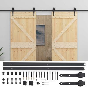 vidaXL Cs&uacute;sz&oacute; ajt&oacute; 2 db 80 x 210 cm T&ouml;m&ouml;r Fenyőfa