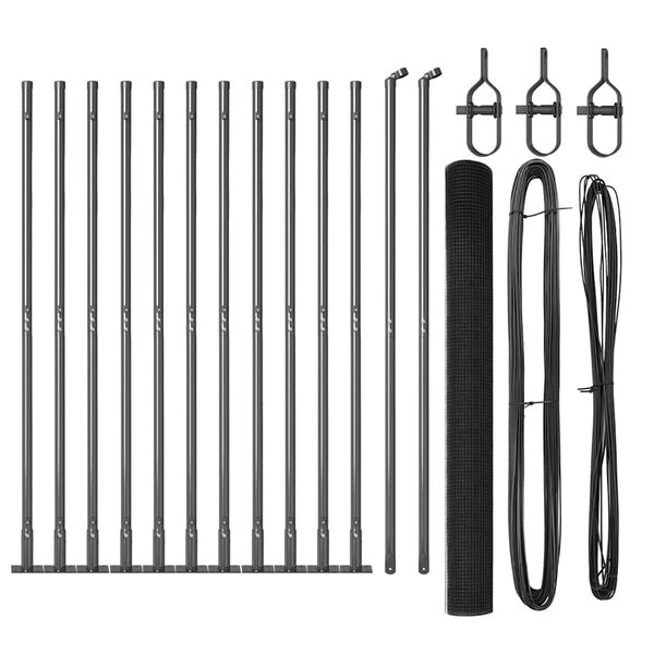 vidaXL Ker&iacute;t&eacute;soszlop Sz&uuml;rke 50 x 1,4 m (19 x 19 mm h&aacute;l&oacute;s) Ac&eacute;l &eacute;s PVC