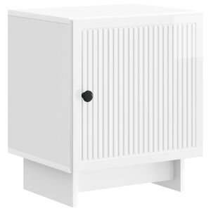 vidaXL &Eacute;jjeliszekr&eacute;ny Magasf&eacute;nyű Feh&eacute;r 43 x 34,5 x 50 cm Szerelt Fa