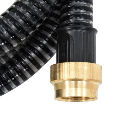 vidaXL fekete PVC szívótömlő sárgaréz csatlakozókkal 1,1" 25 m