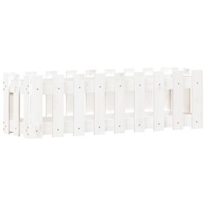 vidaXL feh&eacute;r t&ouml;m&ouml;r fenyőfa kerti magas&aacute;gy&aacute;s ker&iacute;t&eacute;ssel 100x30x30 cm