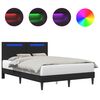vidaXL &Aacute;gykeret LED szalagokkal fejt&aacute;ml&aacute;val Fekete 140 x 190 cm Műbőr