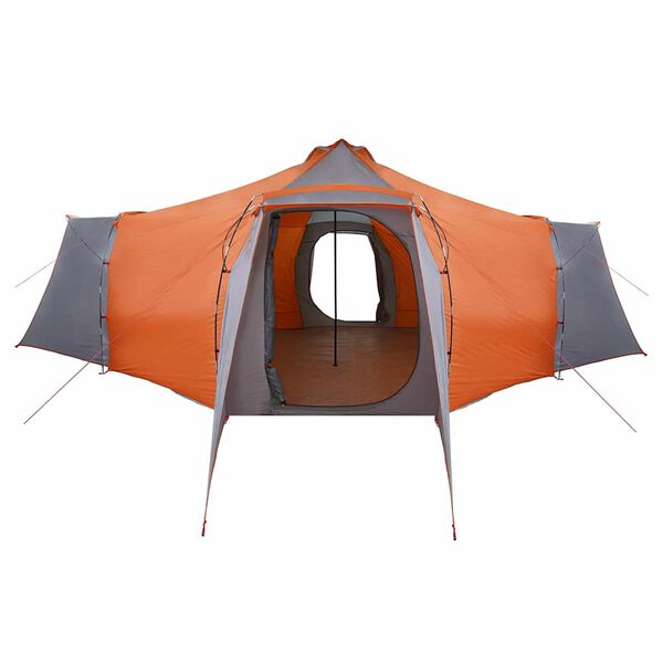 vidaXL Tipi s&aacute;tor tetővel Sz&uuml;rke &eacute;s narancs 492 x 492 x 275 cm sz&ouml;vet