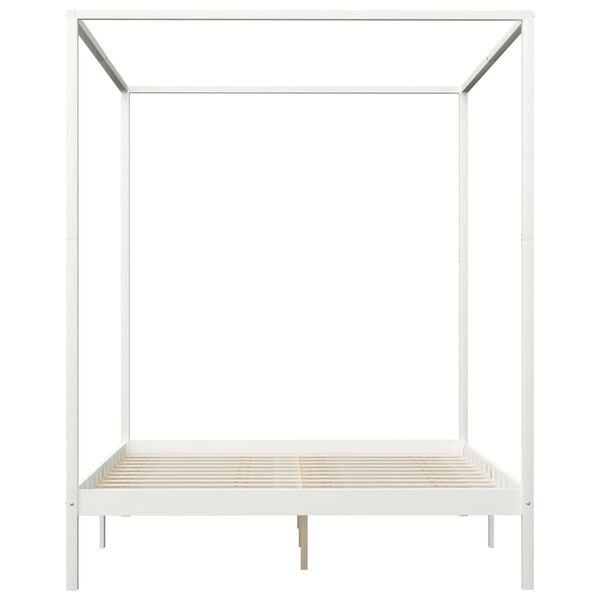 vidaXL 2 fi&oacute;kos feh&eacute;r t&ouml;m&ouml;r fenyőfa baldachinos &aacute;gykeret 90 x 200 cm