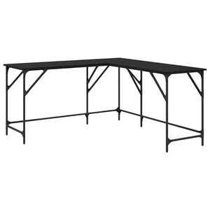 vidaXL Asztal Fekete t&ouml;lgy Szerelt Fa 149 x 149 x 75 cm