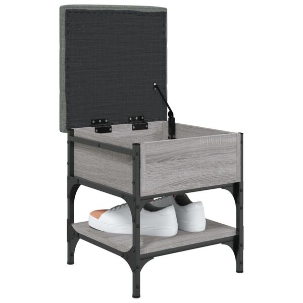 vidaXL szürke sonoma színű szerelt fa cipőtároló pad 42 x 42 x 45 cm