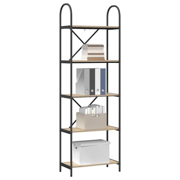 vidaXL K&ouml;nyvespolc Sonoma t&ouml;lgy 60 x 30 x 183 cm Faanyag