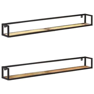 vidaXL 2 db t&ouml;m&ouml;r &uacute;jrahasznos&iacute;tott fa fali polc 160 cm
