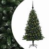 vidaXL Műfenyő g&ouml;mb&ouml;kkel 150 cm 150 LED Meleg feh&eacute;r PVC &eacute;s f&eacute;m